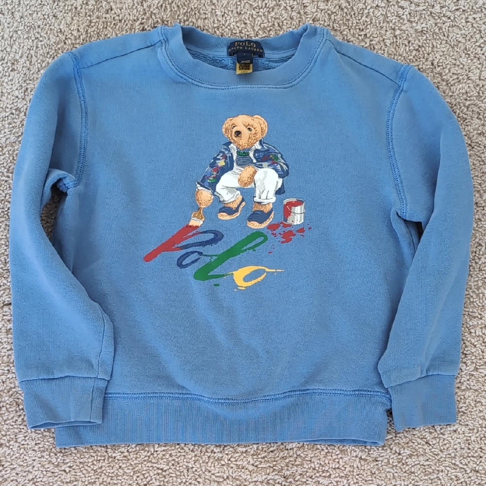 Polo by Ralph Lauren Kids Blue Sweatshirt with Bear Design